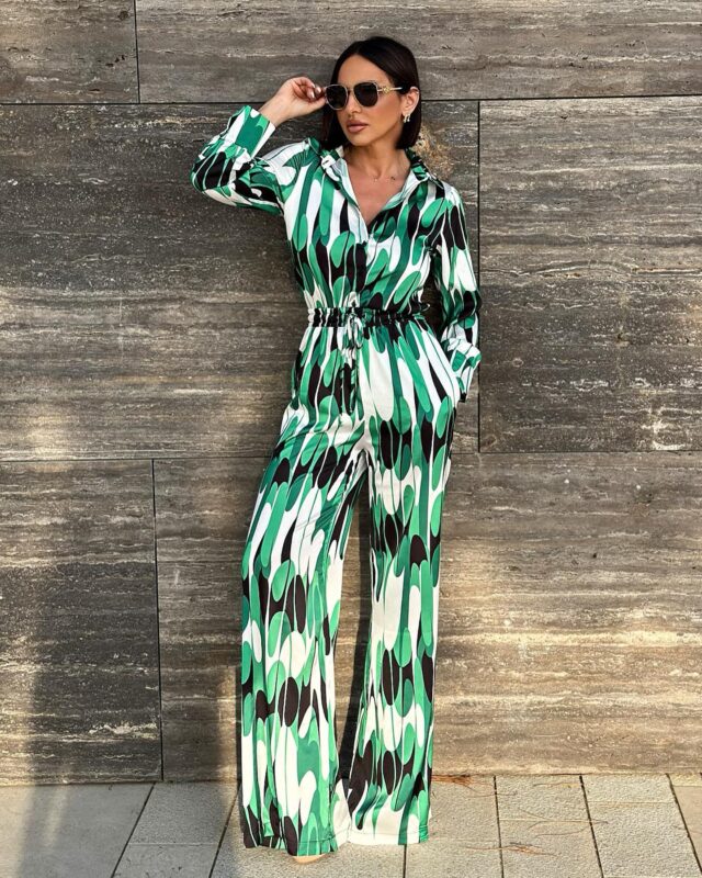 Heidi Abstract Satin Two-Piece Set 2