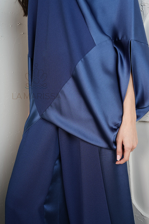 Ikili Saten Blue Two-Piece Set 1