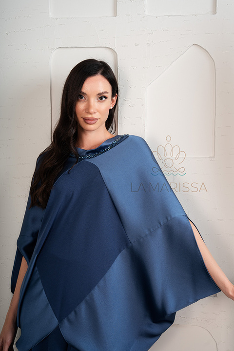 Ikili Saten Blue Two-Piece Set 2